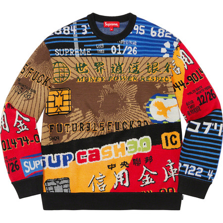 [해외] 슈프림 크레딧 카드 스웨터 Supreme Credit Cards Sweater 22SS