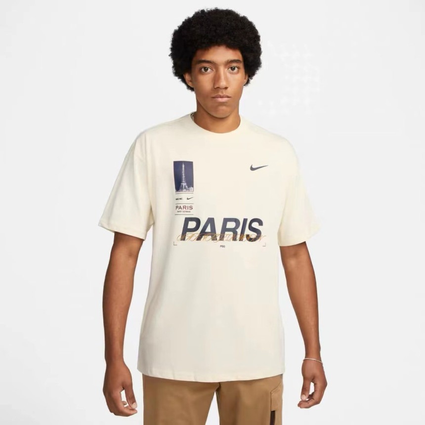 [해외] 나이키 PSG 파리 생제르망 프린트 축구 반팔 티셔츠 FQ1546-113